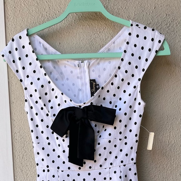 NWT Stop Staring! dress b/w polkadots - Picture 1 of 6